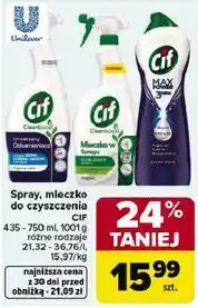 Carrefour Spray, mleczko do czyszczenia CIF 435-750 ml, różne rodzaje oferta