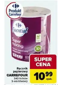 Carrefour Ręczniki papierowe CARREFOUR 3 x 40 listków oferta