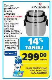 Carrefour Zestaw garnków BLACK ZWIEGER, 20, 24, 26 cm, 7 elementów oferta