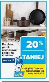 Carrefour Patelnie, garnki aluminiowe LORENZO FLORINA, różne rodzaje oferta