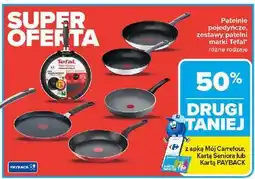 Carrefour Patelnie pojedyncze, zestawy patelni marki Tefal oferta