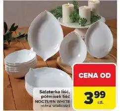Carrefour Salaterka liść, półmisek liść NOCTURN WHITE różne wielkości oferta