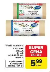 Carrefour Worki na śmieci z uszami STELLA 35L 24 szt oferta