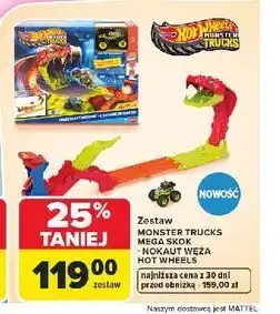 Carrefour Hot Wheels Monster Trucks - Zestaw Monster Trucks Mega Skok Mocarz Węż Hot Wheels różne rodzaje oferta