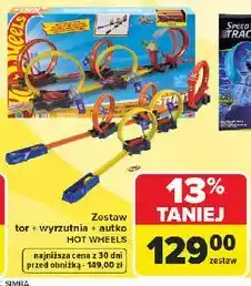 Carrefour Zestaw tor + wyrzutnia + autko HOT WHEELS oferta