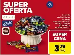 Carrefour Cukierki czekoladowe na wagę (MIESZKO, WAWEL, WEDEL, VOBRO, JUTRZENKA, DOBRE MIASTO) oferta