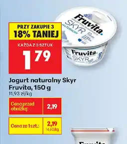 Biedronka Fruvita Jogurt naturalny Skyr oferta