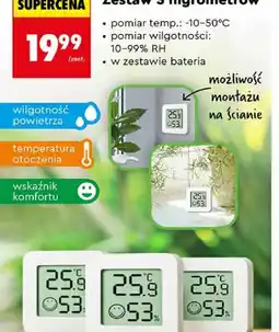 Biedronka Zestaw 3 higrometrów oferta