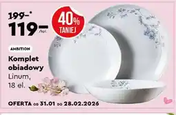 Biedronka Ambition Komplet obiadowy Linum oferta