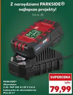 Kaufland PARKSIDE Akumulator 2 Ah PAP 202 A1 20 V 2,4 A Ładowarka do akumulatorów PLG 20 C1 oferta