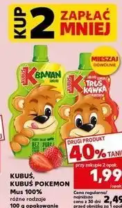 Kaufland Kubuś, Kubuś Pokemon, Mus 100%, różne rodzaje, 100 g opakowanie oferta