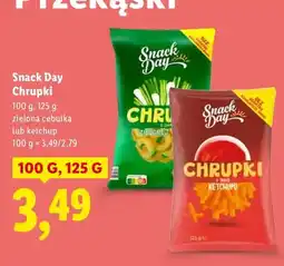 Lidl Chipsy Snack Day Chrupki zielona cebulka lub ketchup oferta