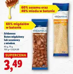 Lidl ERIDANOUS Baton migdałowy lub sezamowy z miodem oferta