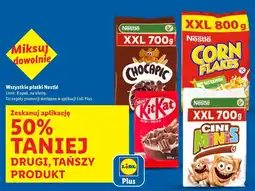 Lidl Płatki Nestlé (Chocapic XXL 700g, Corn Flakes XXL 800g, KitKat 350g, Cini Minis XXL 700g) oferta