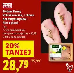 Lidl Zielone Fermy Polski kurczak, z chowu bez antybiotyków – filet z piersi oferta