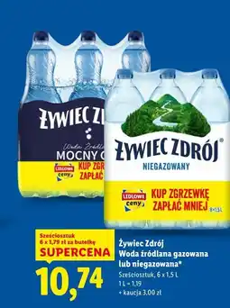 Lidl Żywiec Zdrój Woda źródlana gazowana lub niegazowana (6 x 1,5 L) oferta