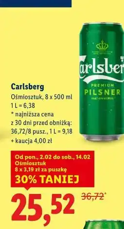 Lidl Carlsberg (8 x 500 ml) oferta