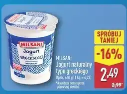 ALDI Milsani Jogurt naturalny typu greckiego oferta
