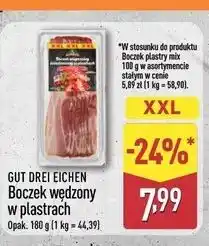 ALDI GUT DREI EICHEN Boczek wędzony w plastrach oferta