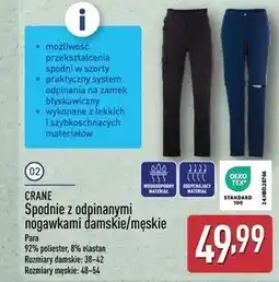ALDI CRANE Spodnie z odpinanymi nogawkami damskie/męskie oferta