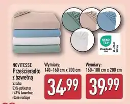 ALDI NOVITESSE Prześcieradło z bawełną (różne rozmiary) oferta