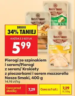 Biedronka Pierogi ze szpinakiem i serem Nasze Smaki oferta