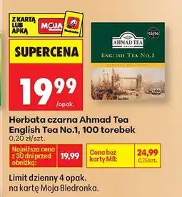 Biedronka Herbata czarna Ahmad Tea English Tea No.1 oferta