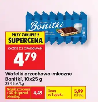 Biedronka Wafelki orzechowo-mleczne Bonitki oferta