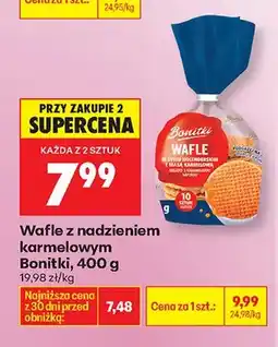 Biedronka Wafle z nadzieniem karmelowym Bonitki oferta