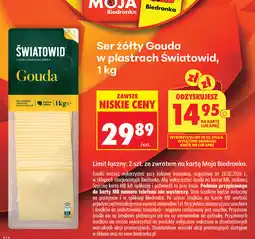 Biedronka Ser żółty Gouda w plastrach Światowid oferta