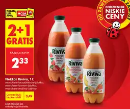 Biedronka Nektar Riviva, 1l: marchew-brzoskwinia-jabłko marchew-banan-jabłko marchew-malina-jabłko oferta