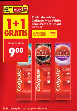 Biedronka Pasta do zębów Colgate Max White Stain Protect oferta