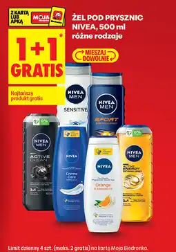 Biedronka Żel pod prysznic Nivea, 500 ml, różne rodzaje oferta