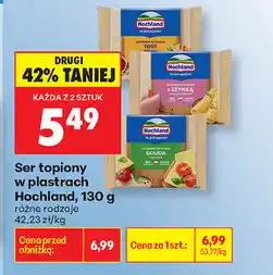 Biedronka Ser żółty w plastrach Hochland oferta