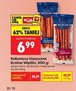 Biedronka Kabanosy klasyczne Kraina Wędlin oferta