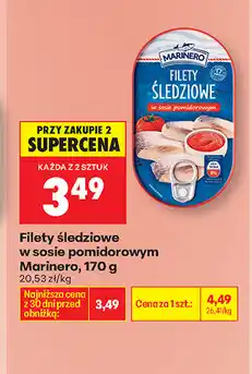 Biedronka Filety śledziowe w sosie pomidorowym Marinero oferta