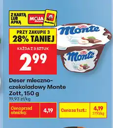 Biedronka Deser mleczno-czekoladowy Monte Zott oferta