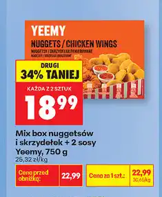 Biedronka Mix box nuggetów i skrzydełek + 2 sosy Yeemy, 750g oferta