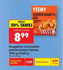 Biedronka Nuggetsy z kurczaka panierowane Yeemy, 300g+2x25g oferta