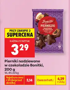 Biedronka Pierniki nadziewane w czekoladzie Bonitki oferta