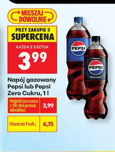 Biedronka Pepsi lub Pepsi Zero Cukru (1 L) oferta