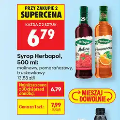 Biedronka Syrop Herbapol, 500 ml (malinowy, pomarańczowy, truskawkowy) oferta