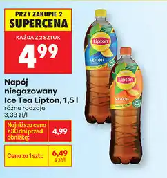 Biedronka Napój niegazowany Ice Tea Lipton, 1,5 l (różne rodzaje) oferta