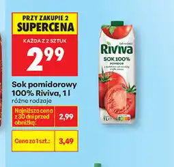 Biedronka Sok pomidorowy 100% Riviva oferta