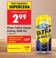 Biedronka Piwo Tatra Jasne Pełne oferta