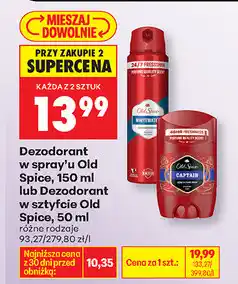 Biedronka Dezodorant w spray'u Old Spice, 150 ml lub Dezodorant w sztyfcie Old Spice, 50 ml oferta