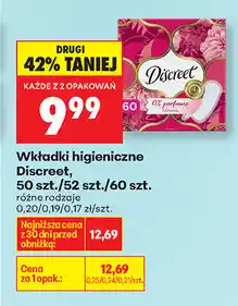 Biedronka Wkładki higieniczne Discreet, 50 szt./52 szt./60 szt oferta