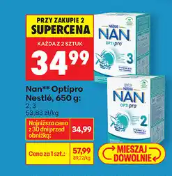 Biedronka Nan Optipro Nestlé, 650 g, 2, 3 oferta