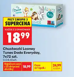 Biedronka Chusteczki Looney Tunes Dada Everyday, 7x72 szt oferta