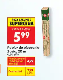 Biedronka Papier do pieczenia Zosia, 20 m oferta